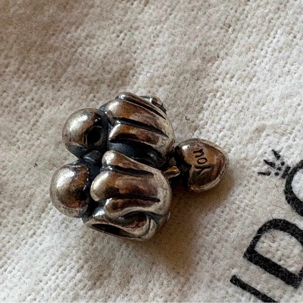 Retired  Pandora Silver & gold Double Love Bird Charm with Engraved Heart”love” - Picture 2 of 4